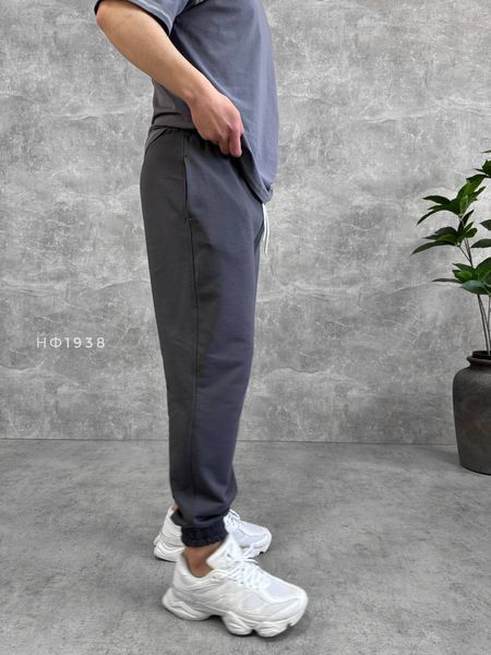 Чоловічі oversize спортивні штани у графітовому кольорі нф1938 фото