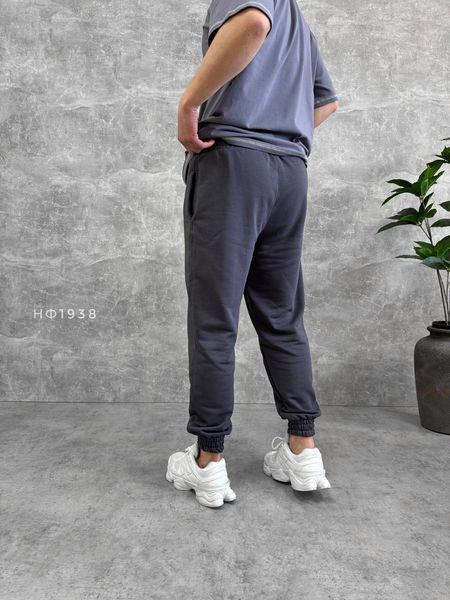 Чоловічі oversize спортивні штани у графітовому кольорі нф1938 фото