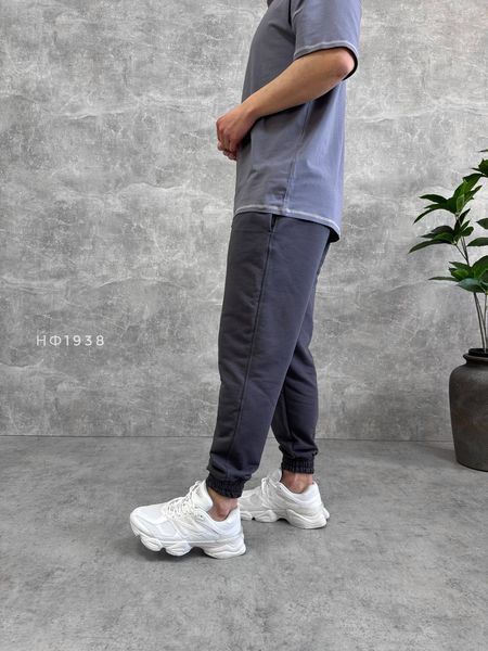Чоловічі oversize спортивні штани у графітовому кольорі нф1938 фото