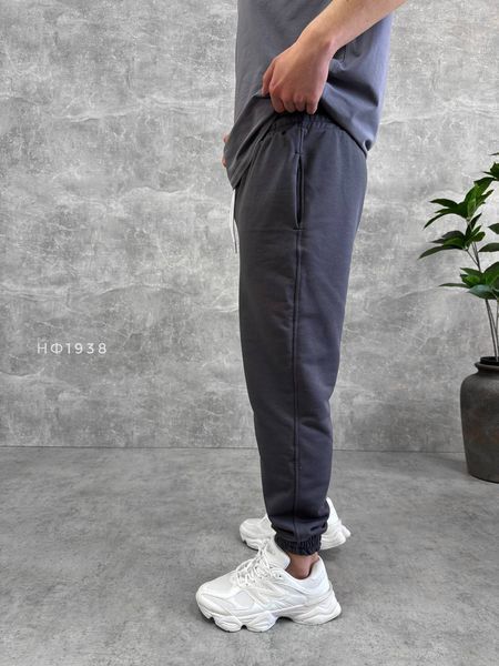 Чоловічі oversize спортивні штани у графітовому кольорі нф1938 фото
