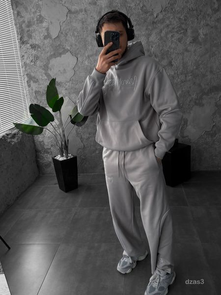 Мужской oversize спортивный костюм в сером цвете dzas3n фото