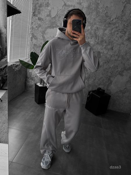 Мужской oversize спортивный костюм в сером цвете dzas3n фото