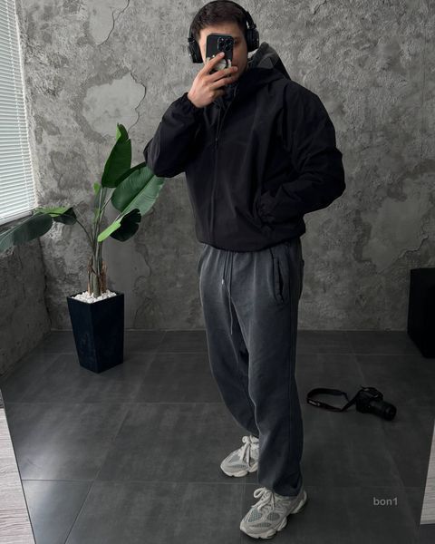Мужская oversize ветровка в черном цвете bon1-S фото