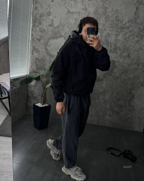 Мужская oversize ветровка в черном цвете bon1-S фото