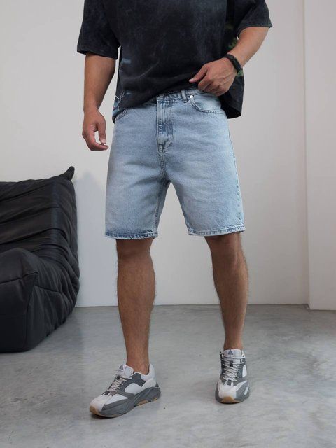 Мужские джинсовые oversize шорты в голубом цвете 2864-k14 фото