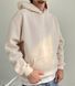 Чоловіче oversize худі на флісі у бежевому кольорі u01316 фото 2