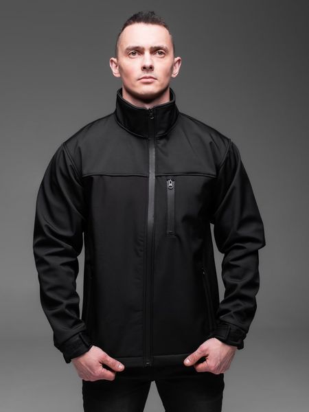 Мужская куртка на флисе Soft shell в черном цвете 2225bl фото