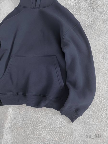 Мужское oversize худи на флисе в графитовом цвете x3_flis фото
