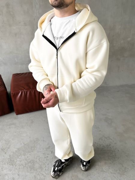 Чоловічий oversize спортивний костюм у білому кольорі kos22 фото