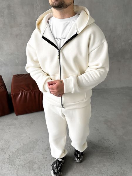 Чоловічий oversize спортивний костюм у білому кольорі kos22 фото