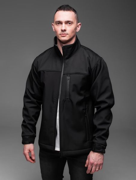 Мужская куртка на флисе Soft shell в черном цвете 2225bl фото