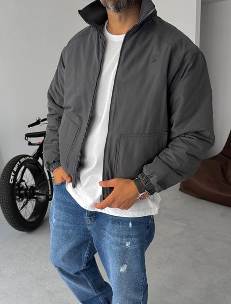 Мужская oversize куртка в графитовом цвете tt2439 фото