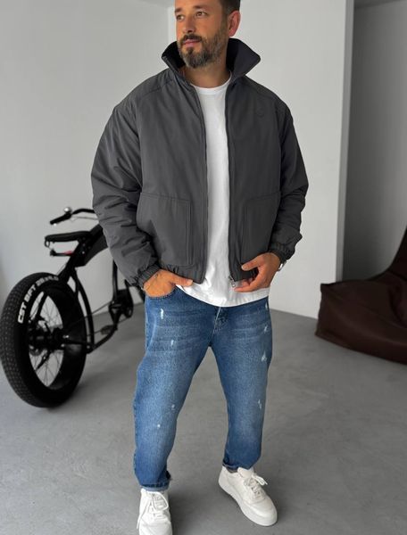 Мужская oversize куртка в графитовом цвете tt2439 фото