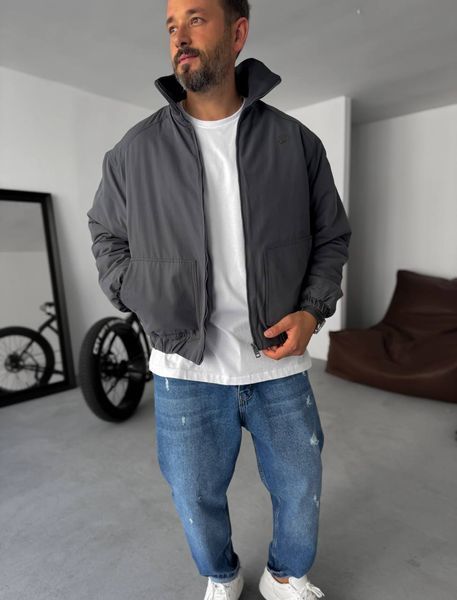 Мужская oversize куртка в графитовом цвете tt2439 фото