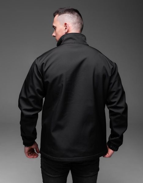 Мужская куртка на флисе Soft shell в черном цвете 2225bl фото