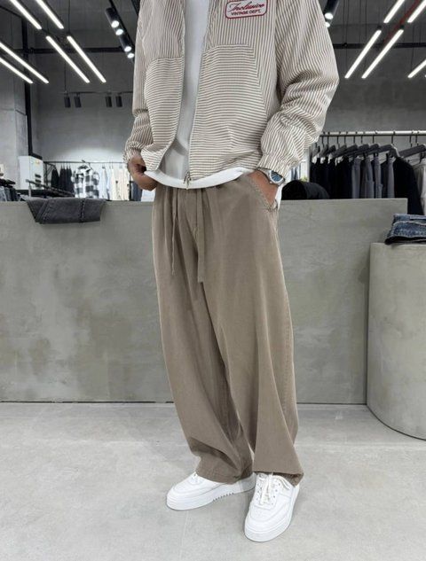 Чоловічі оверсайз штани Baggy у коричневому кольорі ch6517/2p-S фото