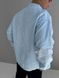 Мужская oversize рубашка в голубом цвете оh902 фото 6