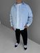 Мужская oversize рубашка в голубом цвете оh902 фото 8