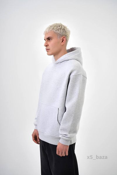 Чоловіче oversize худі у світло-сірому кольорі x5_baza-Xs фото