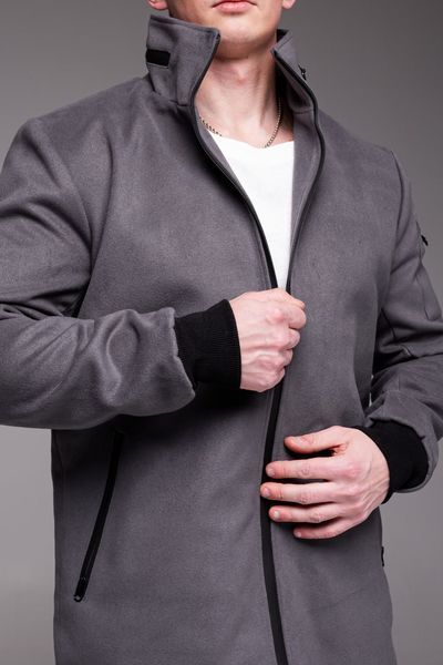 Мужская куртка из кашемира в сером цвете 2219gr фото