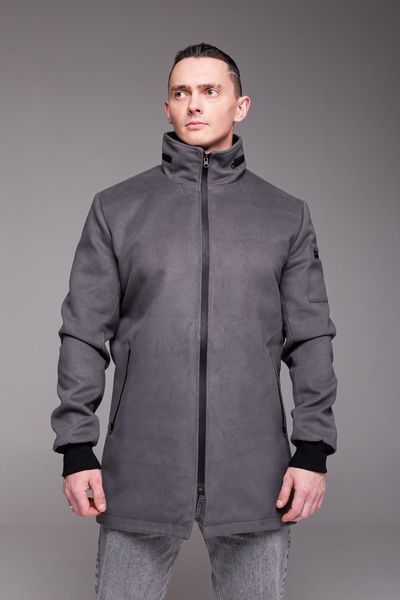 Мужская куртка из кашемира в сером цвете 2219gr фото