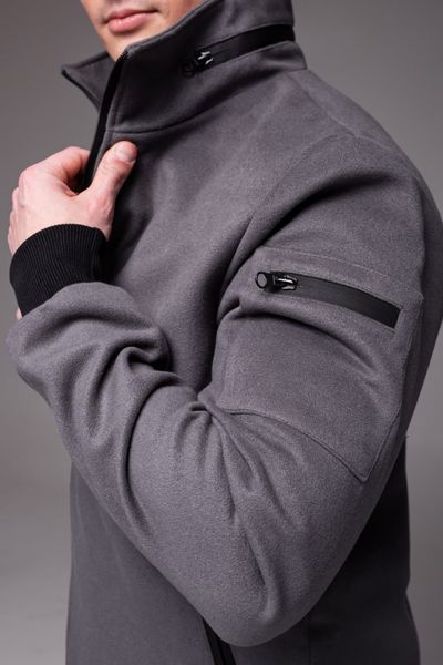 Мужская куртка из кашемира в сером цвете 2219gr фото