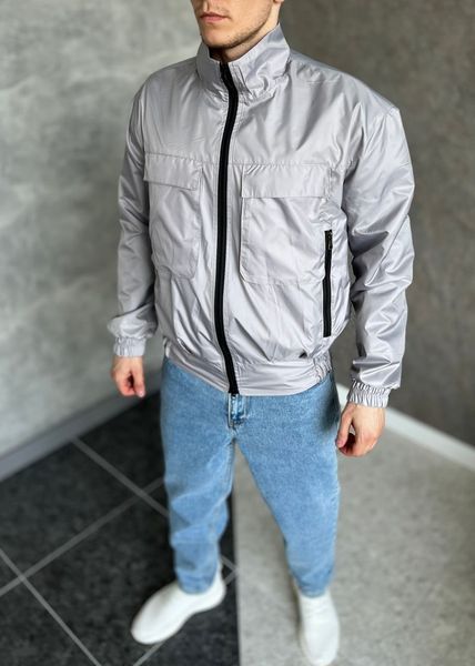 Мужская легкая ветровка в сером цвете jr-k002sil фото