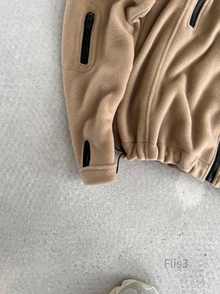 Чоловіча флісова oversize кофта у бежевому кольорі flis3 фото