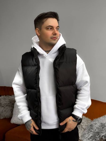 Мужской oversize жилет в черном цвете jl10 фото