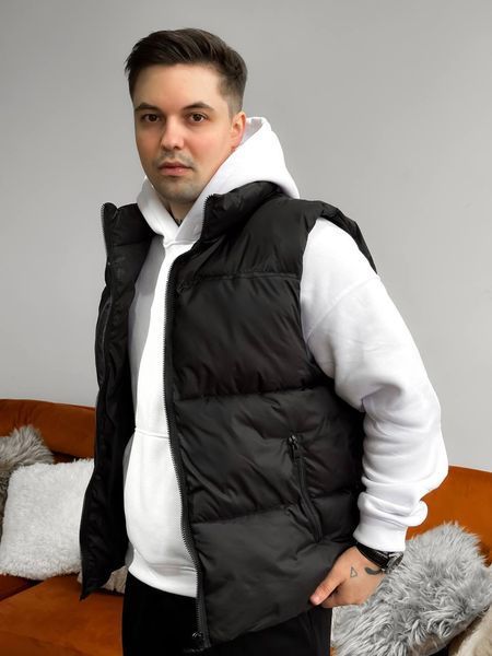 Мужской oversize жилет в черном цвете jl10 фото