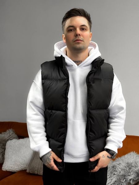 Мужской oversize жилет в черном цвете jl10 фото