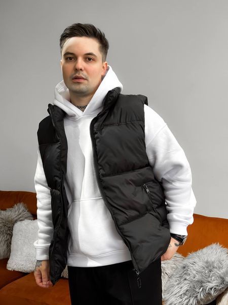 Мужской oversize жилет в черном цвете jl10 фото