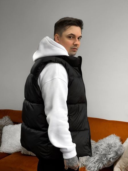 Мужской oversize жилет в черном цвете jl10 фото