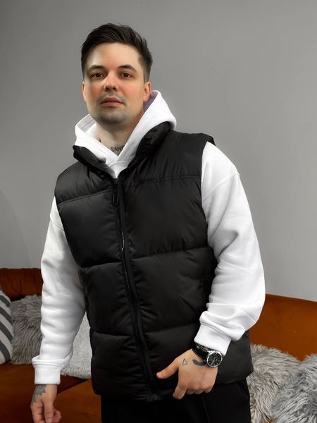 Мужской oversize жилет в черном цвете jl10 фото