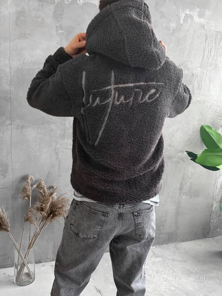 Чоловіче oversize худі у графітовому кольорі fut2n фото