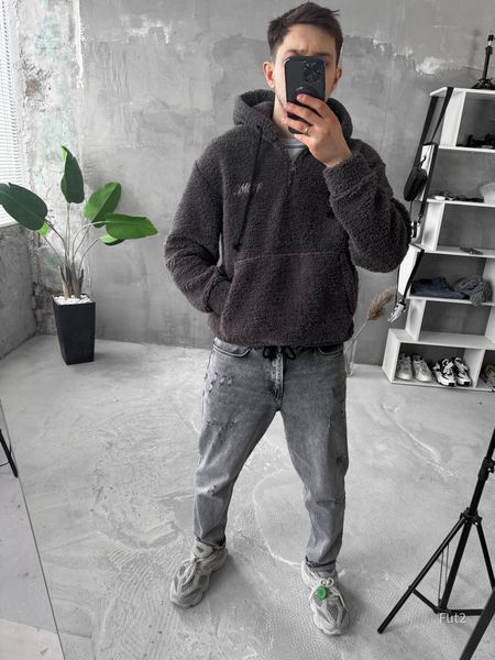 Чоловіче oversize худі у графітовому кольорі fut2n фото