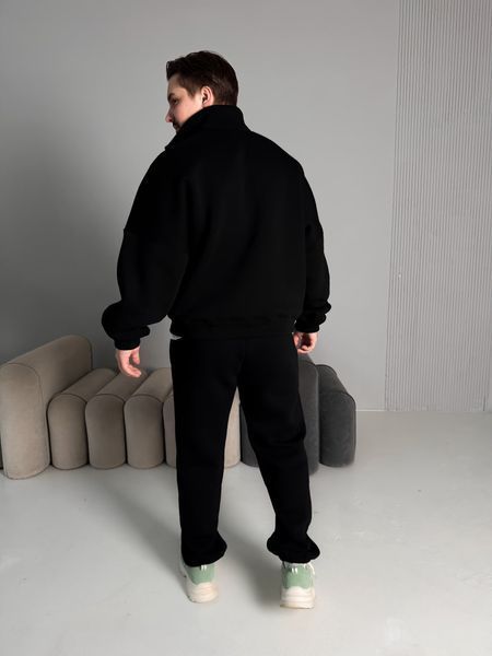 Чоловічий oversize костюм світшот+штани у чорному кольорі kos50 фото