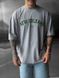 Мужская oversize футболка с принтом в светло-сером цвете pm287 фото 1