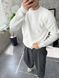 Чоловічий oversize светр у білому кольорі sw73 фото 6