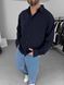 Мужская oversize рубашка в темно-синем цвете rs905 фото 2