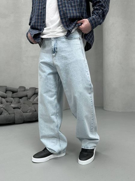 Мужские широкие джинсы Baggy в голубом цвете sk2829-410v-S фото