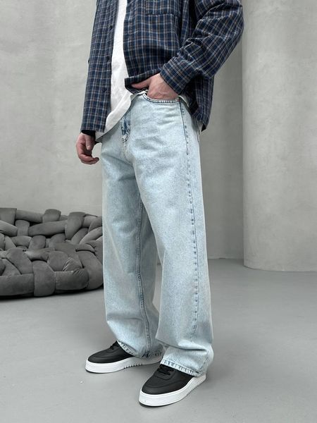 Мужские широкие джинсы Baggy в голубом цвете sk2829-410v-S фото
