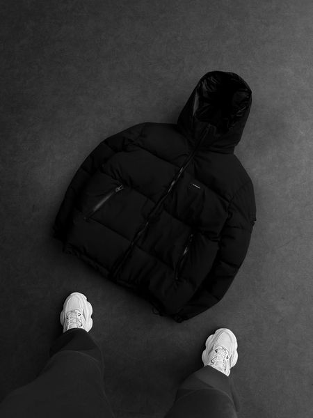 Чоловіча oversize куртка у чорному кольорі dp2m фото