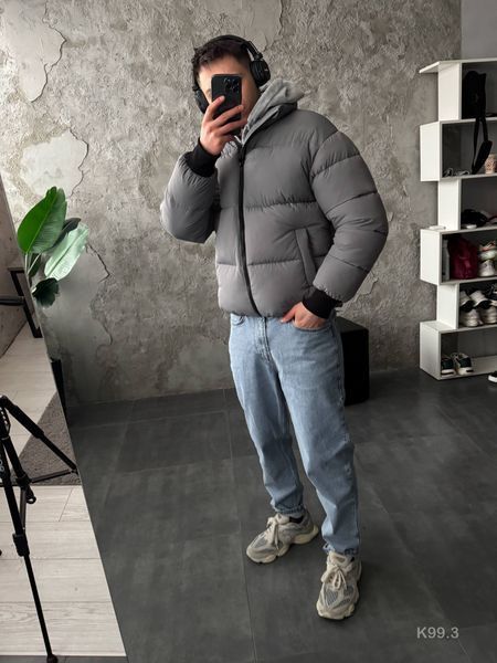 Мужская oversize куртка в сером цвете k99.3 фото
