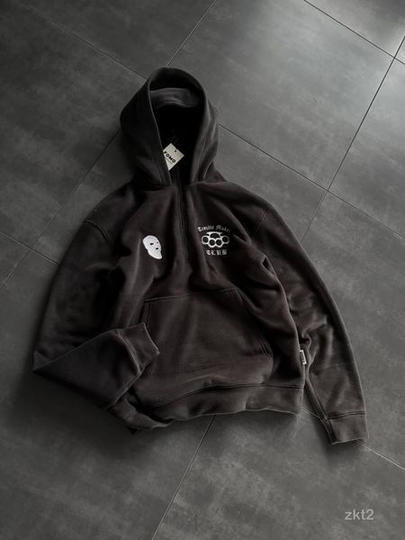 Чоловіче oversize худі з балаклавою у графітовому кольорі zkt2 фото
