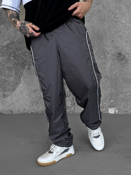 Мужские oversize спортивные брюки в графитовом цвете 1000812000006 фото