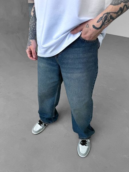 Мужские широкие джинсы Baggy в синем цвете df2254-23 фото