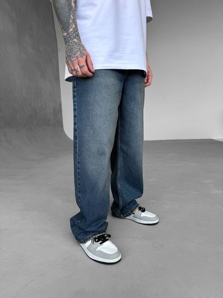 Мужские широкие джинсы Baggy в синем цвете df2254-23 фото