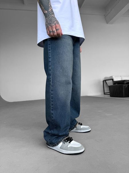 Мужские широкие джинсы Baggy в синем цвете df2254-23 фото