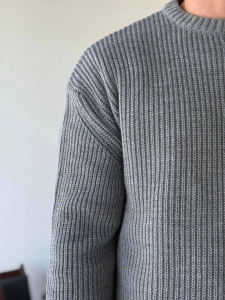 Чоловічий светр oversize у сірому кольорі gi148 фото